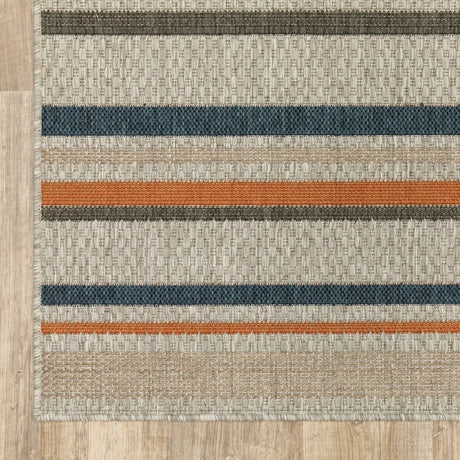 Oriental Weavers Sphinx Latitude 602W Grey / Blue Rugs - corner detail