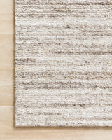 Loloi Brandt Bra-01 Ivory/Oatmeal Rugs - corner on wood