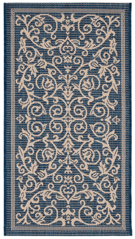 Safavieh Courtyard 2'-0" x 3'-7" Rug in Navy / Beige