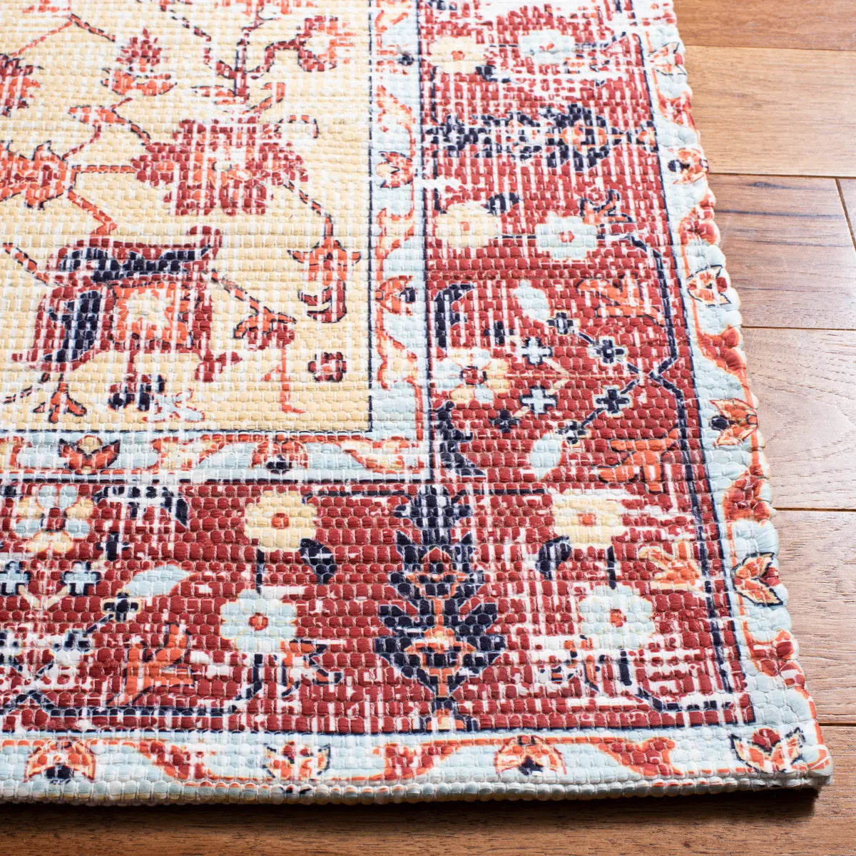 Safavieh Saffron 4'-0" x 6'-0" Rug in Rust / Aqua