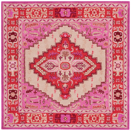 Safavieh Bellagio 5'-0" x 5'-0" Rug in Red Pink / Ivory