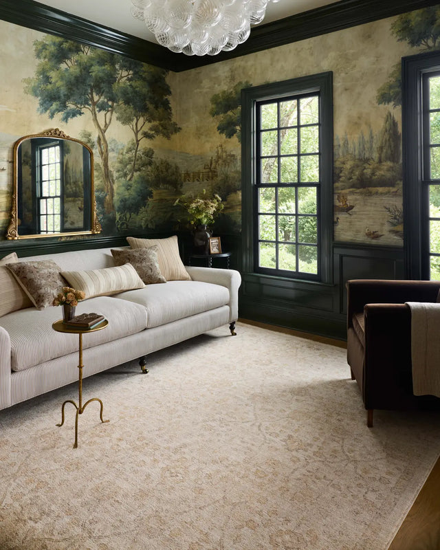 Chris Loves Julia x Loloi Palma PLM-01 Ivory / Sand Rug - room scene 3