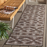 Safavieh Courtyard 2'-3" x 8'-0" Rug in Brown / Ivory