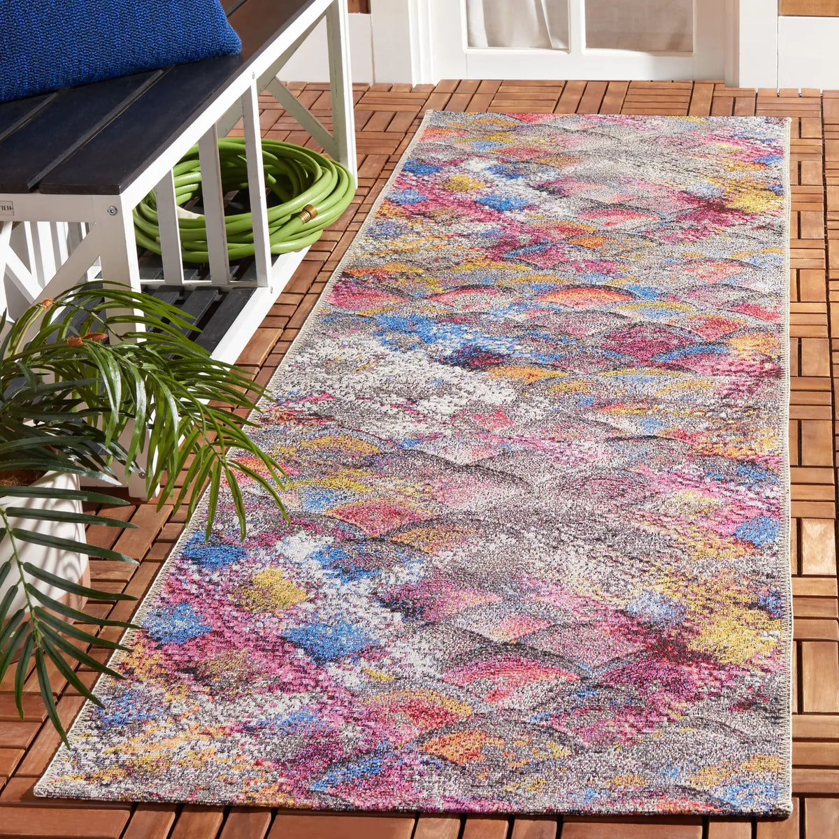 Safavieh Barbados 500 2'-8" x 8'-0" Rug in Grey Purple / Blue Gold