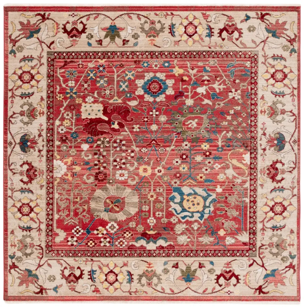 Safavieh Kashan 6'-7" x 6'-7" Rug in Red / Beige