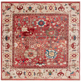 Safavieh Kashan 6'-7" x 6'-7" Rug in Red / Beige