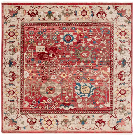 Safavieh Kashan 6'-7" x 6'-7" Rug in Red / Beige