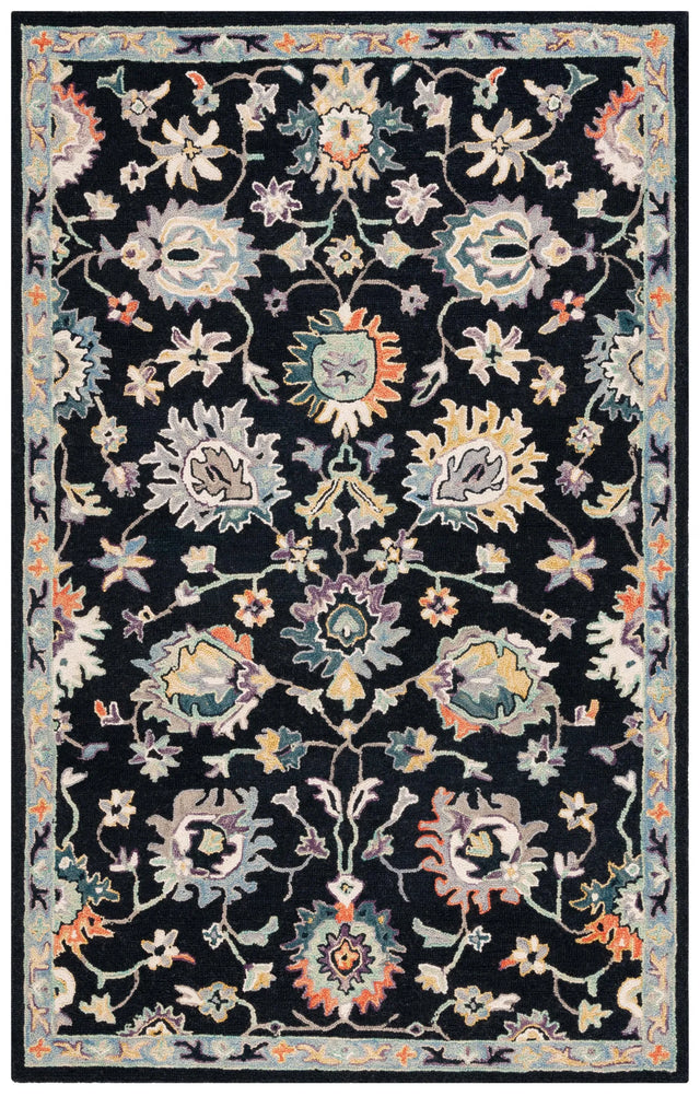 Safavieh Blossom 4'-0" x 6'-0" Rug in Black / Blue