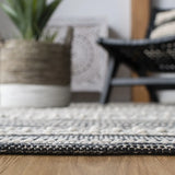 Safavieh Striped Kilim 4'-0" x 6'-0" Rug in Black / Ivory