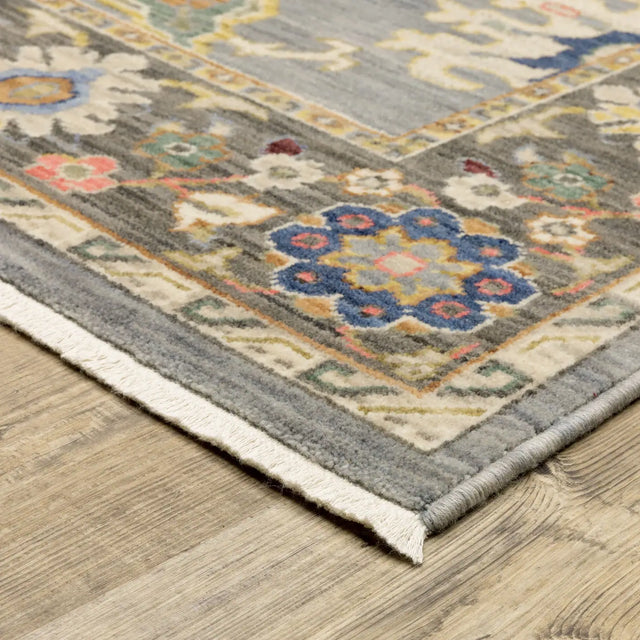 Oriental Weavers Lucca 846D1 Blue/ Multi Rug - corner detail