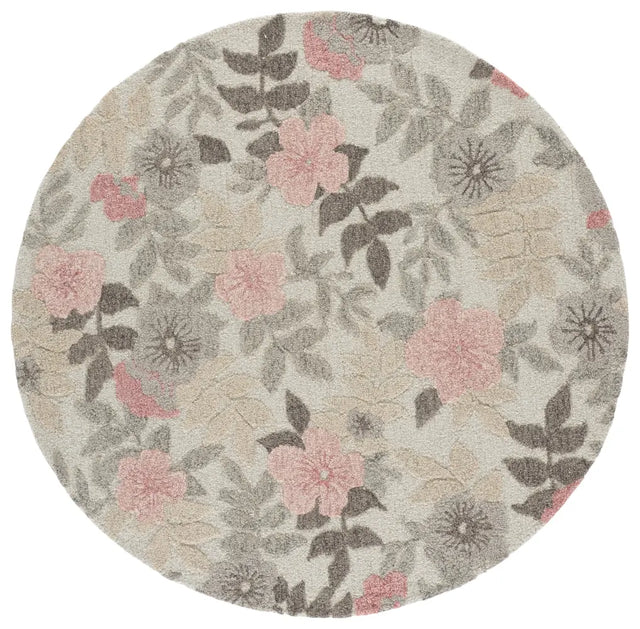Safavieh Jardin 6'-0" x 6'-0" Rug in Grey / Pink