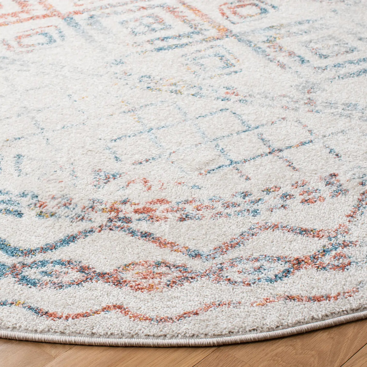 Safavieh Tulum 5'-0" x 5'-0" Rug in Ivory / Turquoise