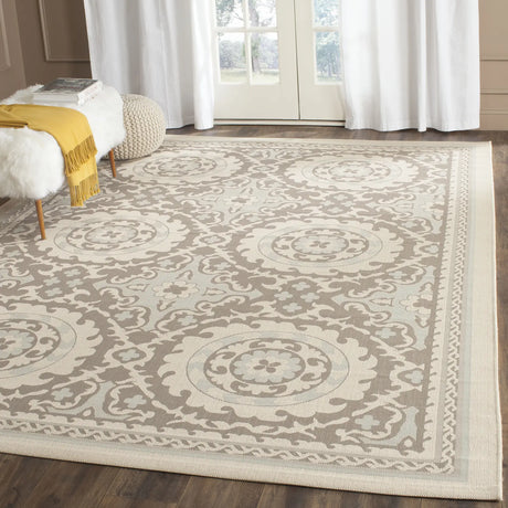 Safavieh Courtyard 6'-7" x 9'-6" Rug in Beige / Dark Beig