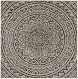 Safavieh Courtyard 6'-7" x 6'-7" Rug in Light Grey / Black