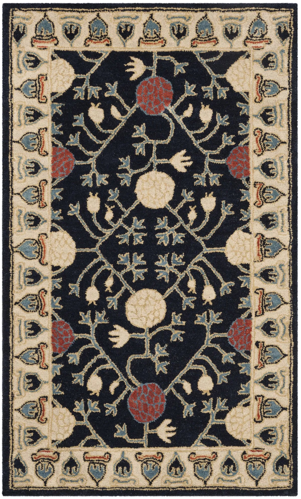 Safavieh Heritage 3'-0" x 5'-0" Rug in Navy / Ivory