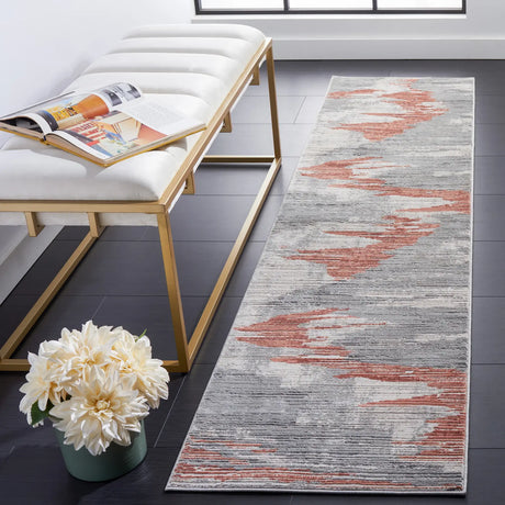 Safavieh Invista 2'-0" x 8'-0" Rug in Light Grey / Rust