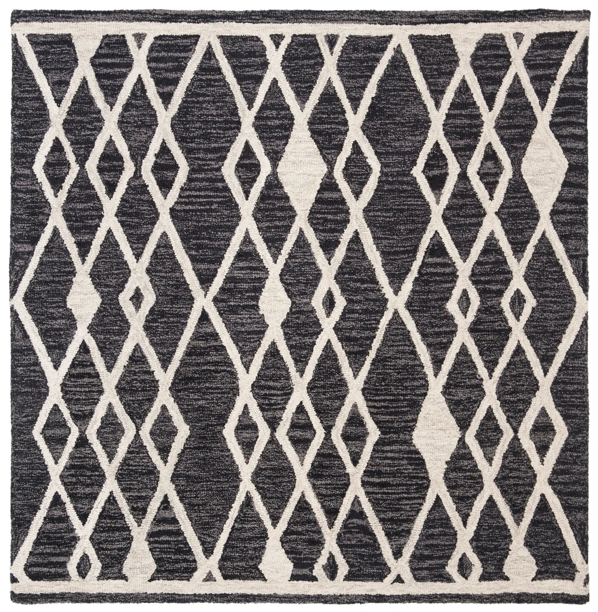 Safavieh Micro-Loop 5'-0" x 5'-0" Rug in Charcoal / Ivory