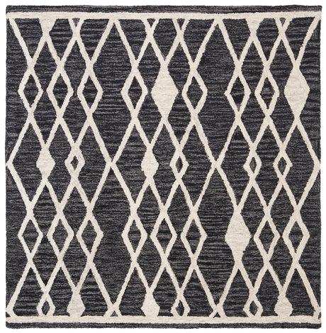 Safavieh Micro-Loop 5'-0" x 5'-0" Rug in Charcoal / Ivory