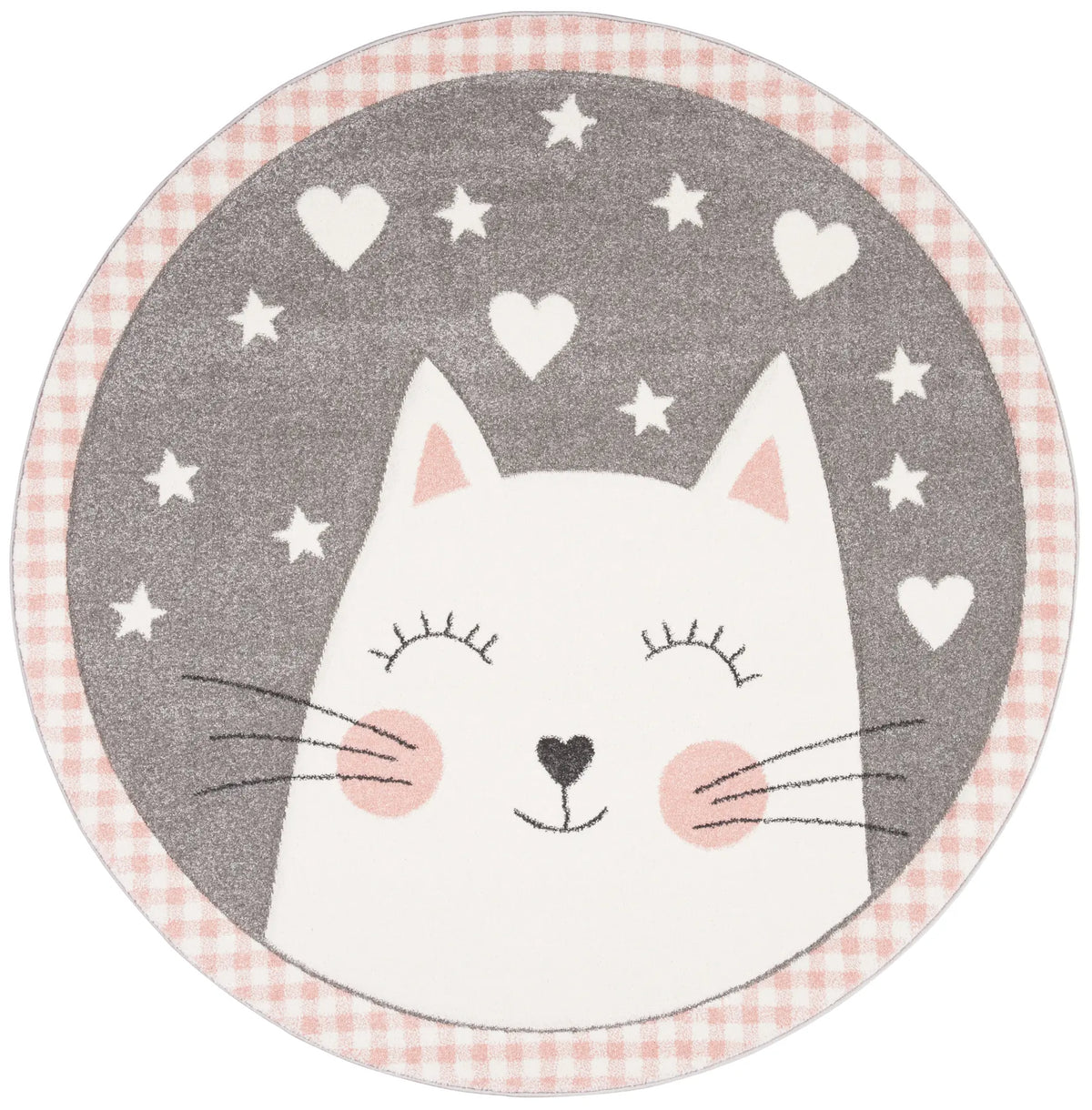 Safavieh Carousel Kids 100 5'-3" x 5'-3" Rug in Pink / Grey