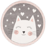 Safavieh Carousel Kids 100 5'-3" x 5'-3" Rug in Pink / Grey