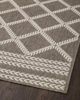Loloi Rainier Rai-05 Natural/Ivory Rug - angled corner on wood