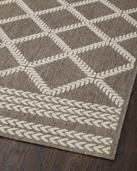 Loloi Rainier Rai-05 Natural/Ivory Rug - angled corner on wood