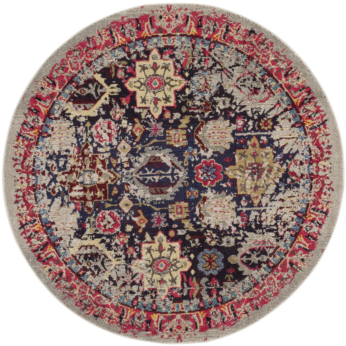 Safavieh Monaco 5'-0" x 5'-0" Rug in Grey / Multi