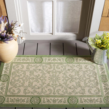 Safavieh Courtyard 2'-0" x 3'-7" Rug in Natural / Olive