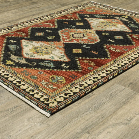 Oriental Weavers Lilihan 051K6 Navy/ Multi Rug - angle detail