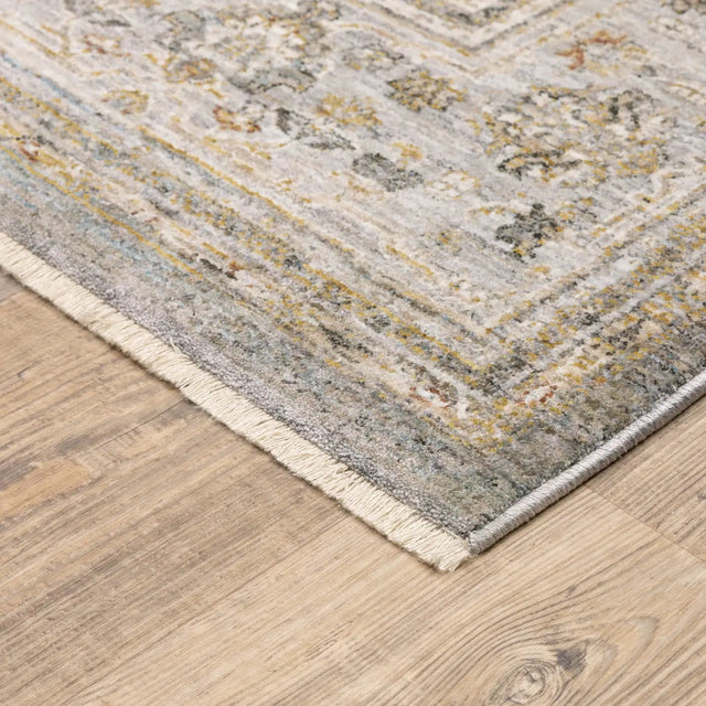 Oriental Weavers Sphinx Maharaja 040M1 Grey/Gold Rugs - corner detail