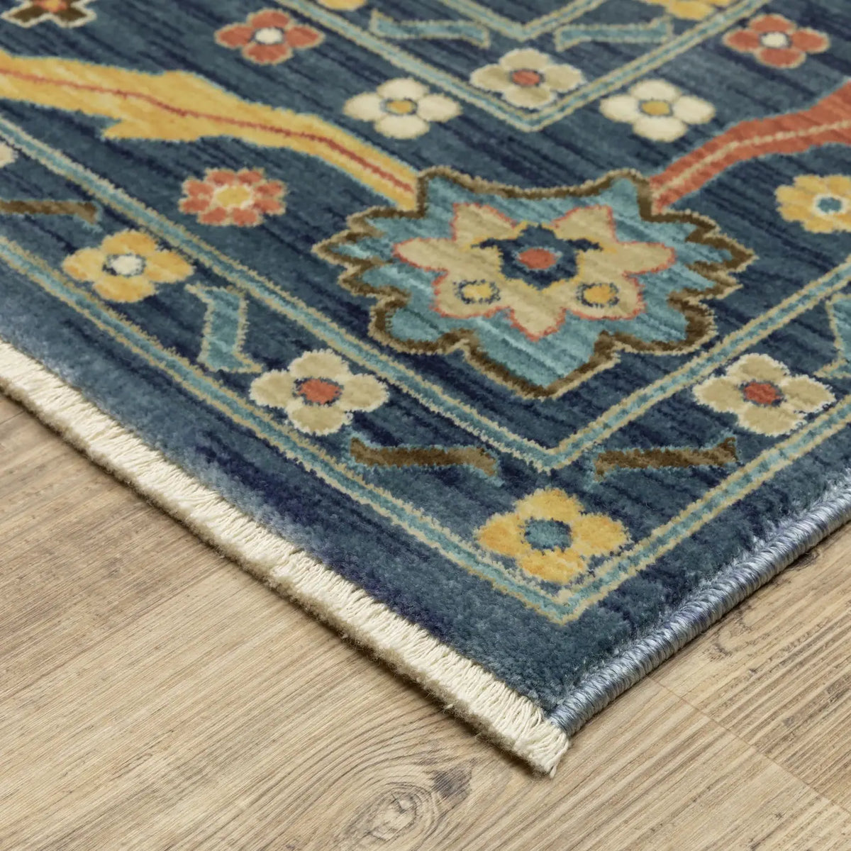 Oriental Weavers Sphinx Francesca Fr03F Blue/ Multi Rug - corner detail