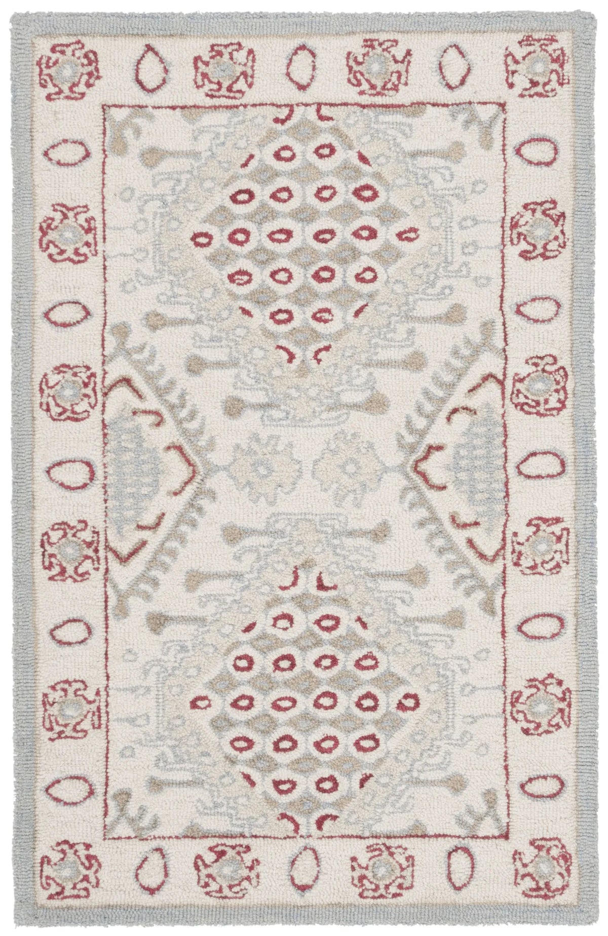 Safavieh Micro-Loop 2'-6" x 4'-0" Rug in Ivory / Red