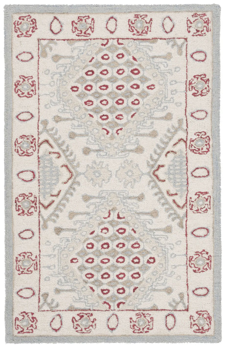 Safavieh Micro-Loop 2'-6" x 4'-0" Rug in Ivory / Red