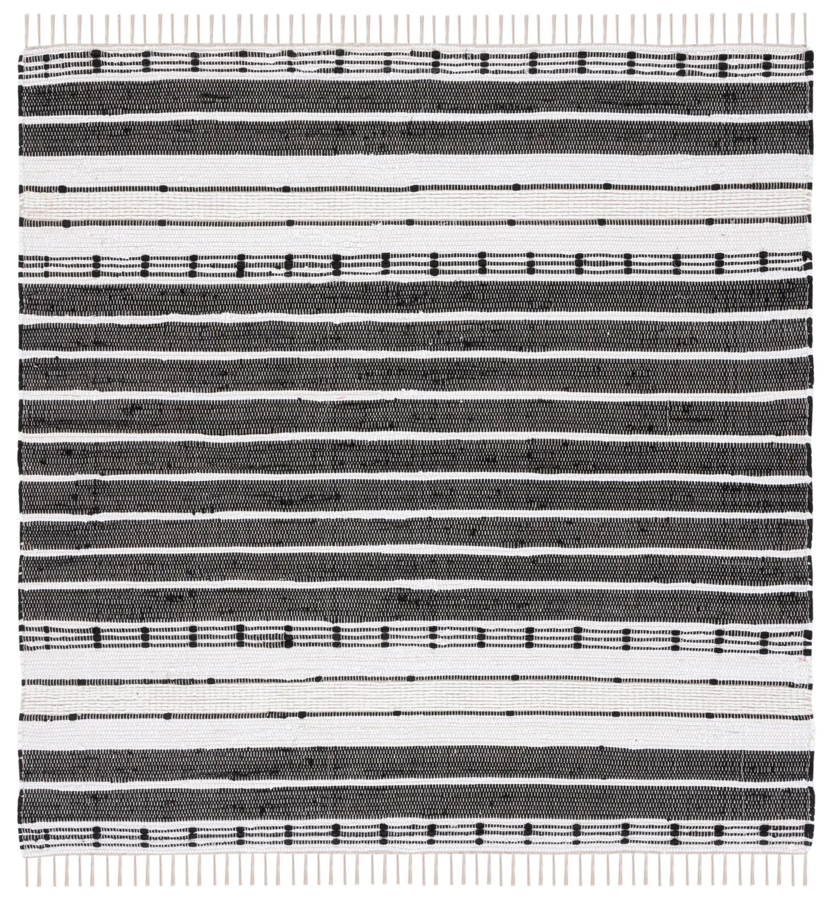 Safavieh Striped Kilim 6'-0" x 6'-0" Rug in Black / Ivory