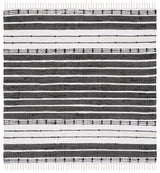 Safavieh Striped Kilim 6'-0" x 6'-0" Rug in Black / Ivory