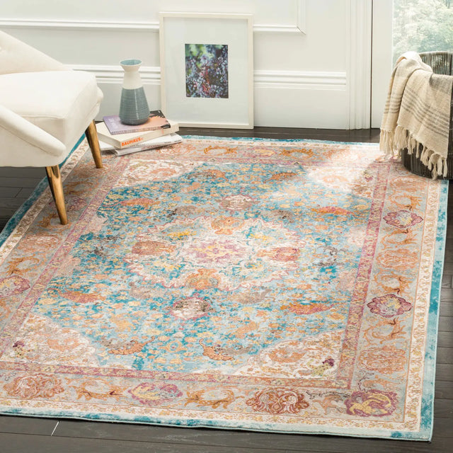 Safavieh Aria 5'-0" x 6'-7" Rug in Blue / Orange