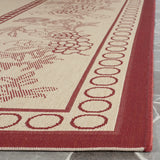 Safavieh Courtyard 8'-0" x 11'-0" Rug in Natural / Red
