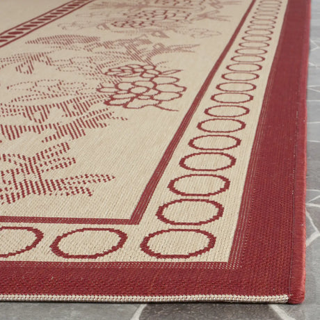 Safavieh Courtyard 8'-0" x 11'-0" Rug in Natural / Red