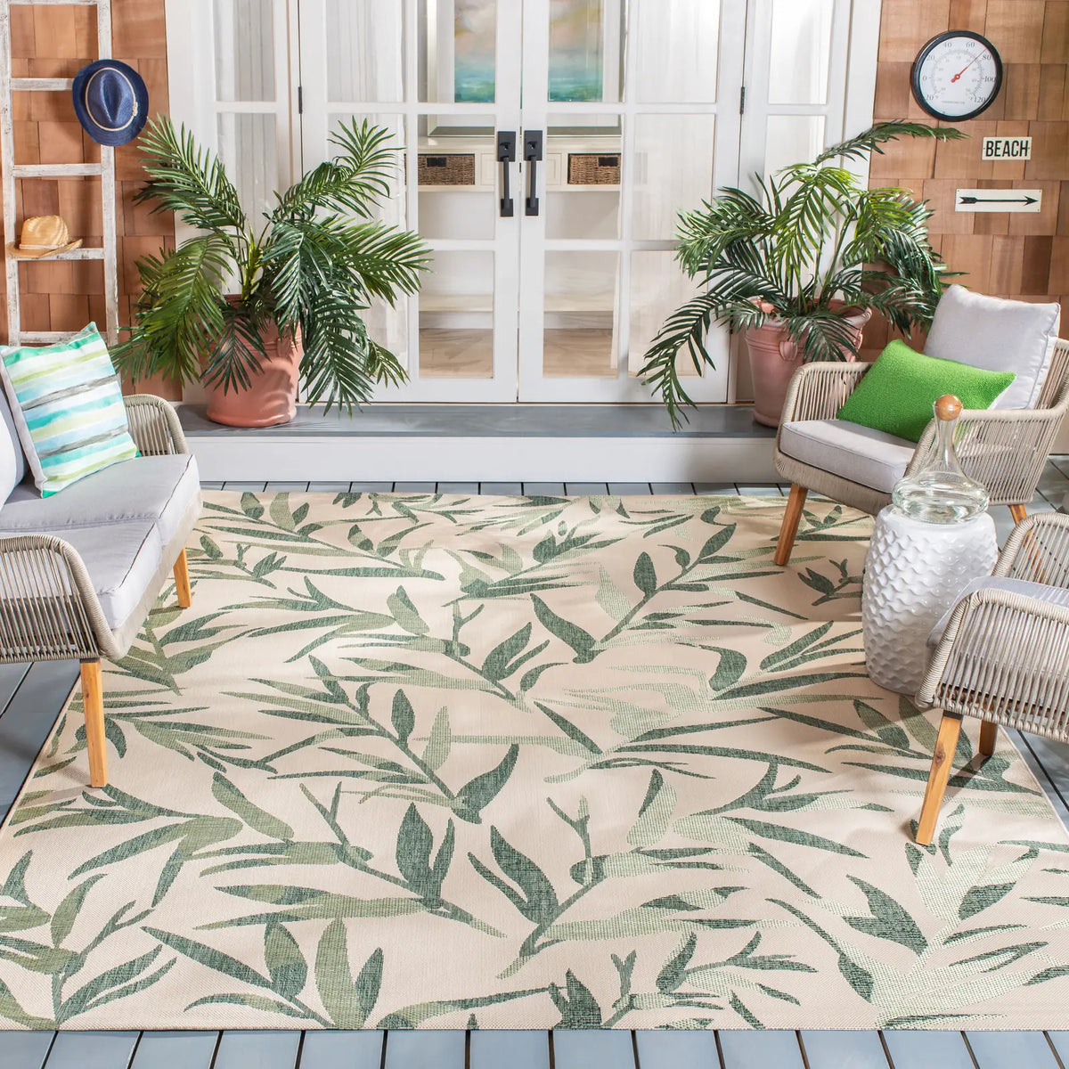 Safavieh Courtyard 8'-0" x 11'-0" Rug in Beige / Sweet Pea