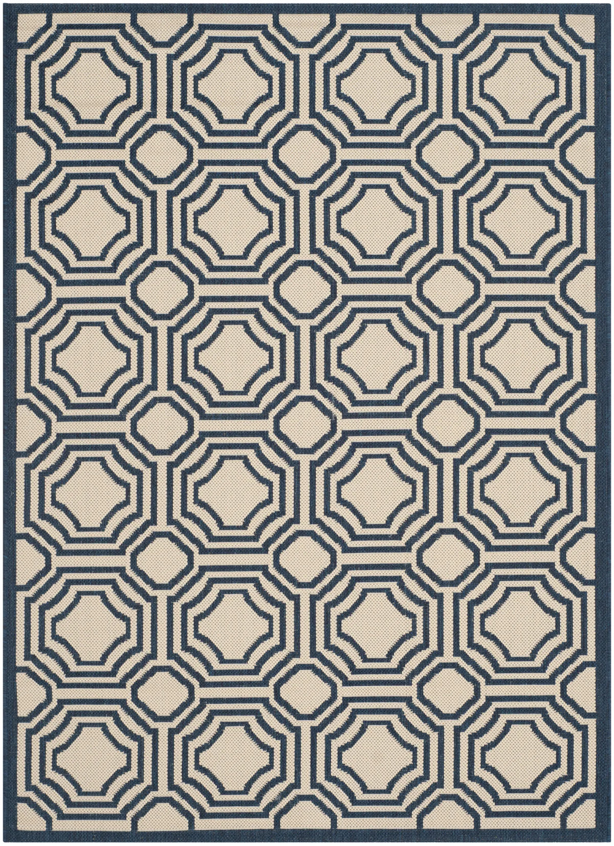 Safavieh Courtyard 2'-7" x 5'-0" Rug in Beige / Navy