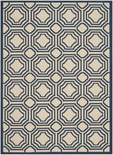 Safavieh Courtyard 2'-7" x 5'-0" Rug in Beige / Navy