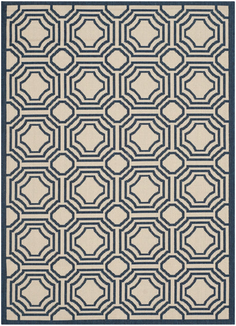 Safavieh Courtyard 2'-7" x 5'-0" Rug in Beige / Navy