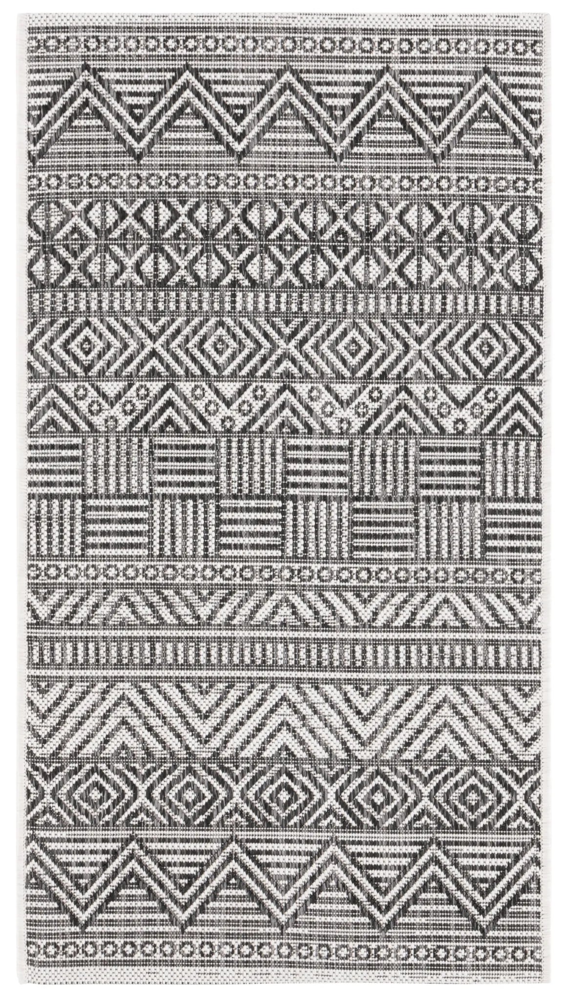 Safavieh Courtyard 2'-0" x 3'-7" Rug in Ivory / Black