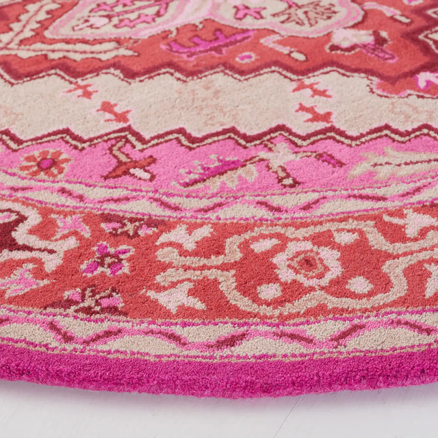 Safavieh Bellagio 5'-0" x 5'-0" Rug in Red Pink / Ivory
