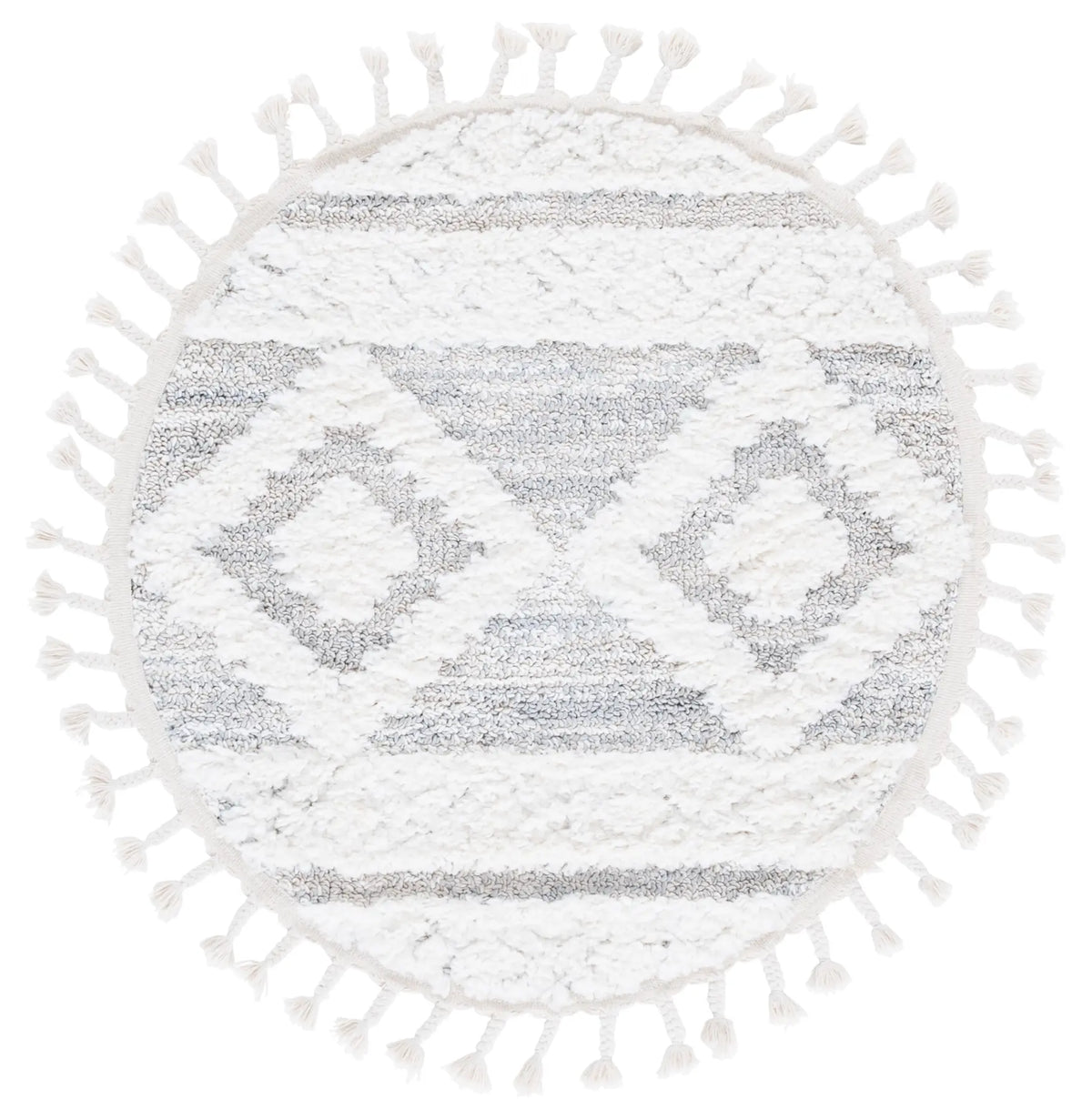 Safavieh Moroccan Tassel Shag 3'-0" x 3'-0" Rug in Ivory / Beige