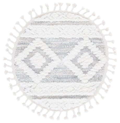 Safavieh Moroccan Tassel Shag 3'-0" x 3'-0" Rug in Ivory / Beige