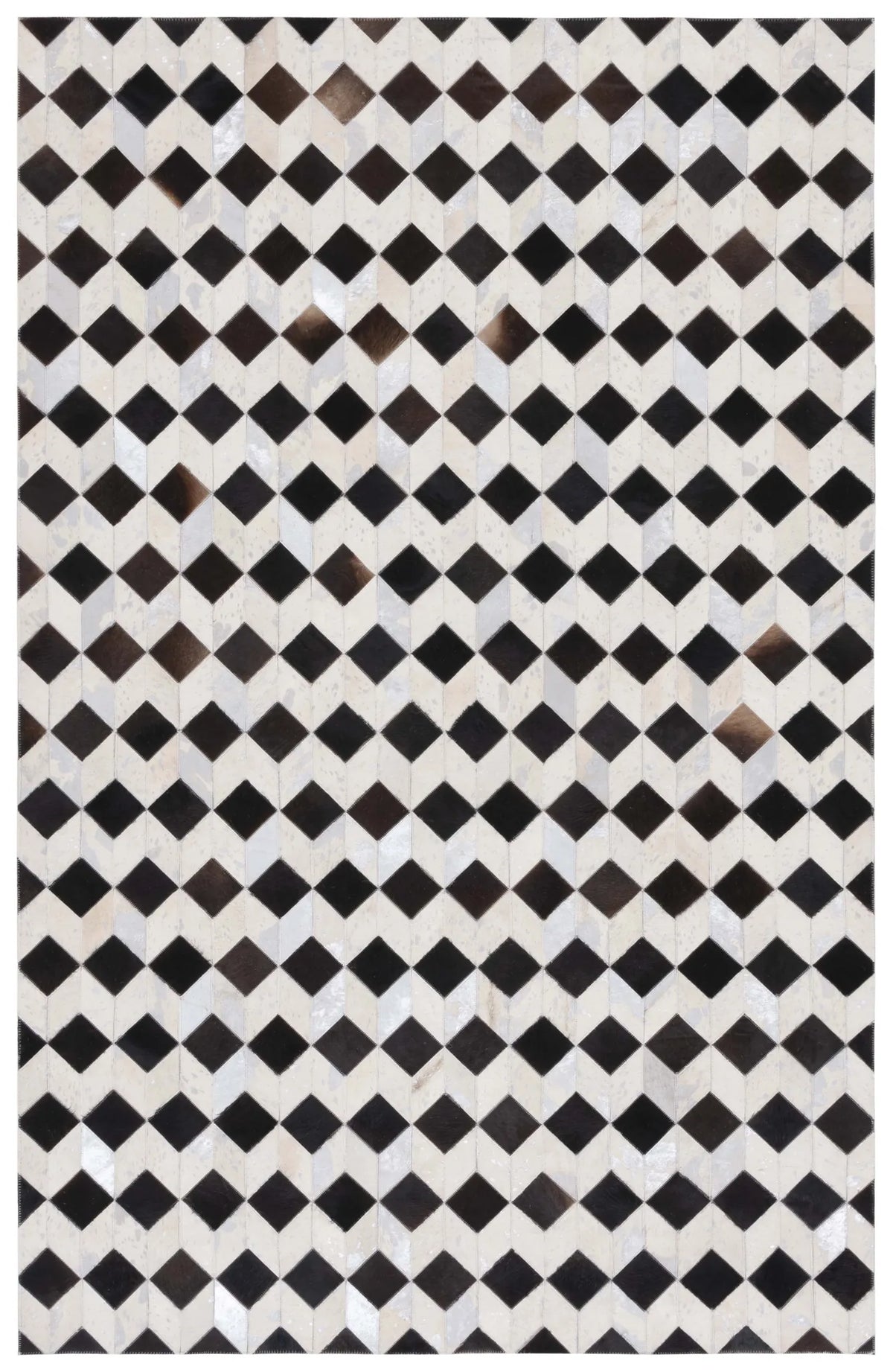 Safavieh Studio Leather 4'-0" x 6'-0" Rug in Beige / Black