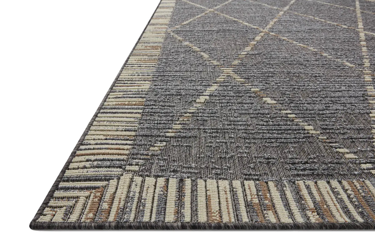 Loloi Rainier Rai-09 Slate/Multi Rug - rug corner