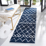 Safavieh Berber Shag 2'-2" x 9'-0" Rug in Navy / Ivory