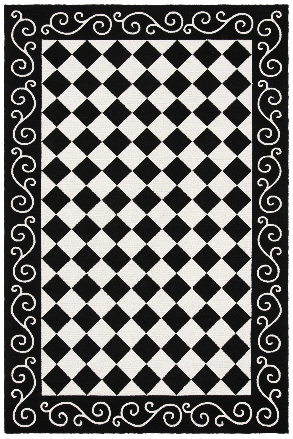 Safavieh Chelsea 5'-3" x 8'-3" Rug in Black / Ivory